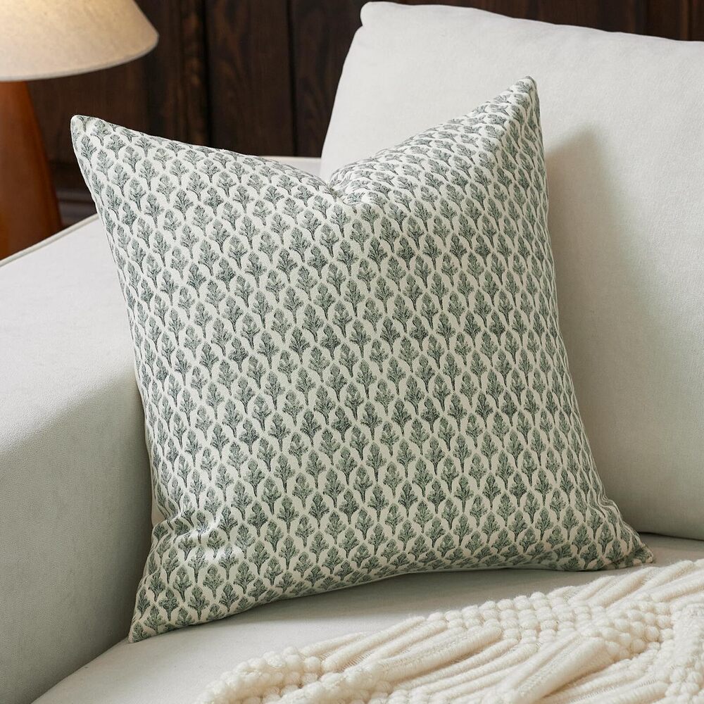 4208 Floral Pillow Covers 20x20 Pillow Cover Block Print Couch Pillows